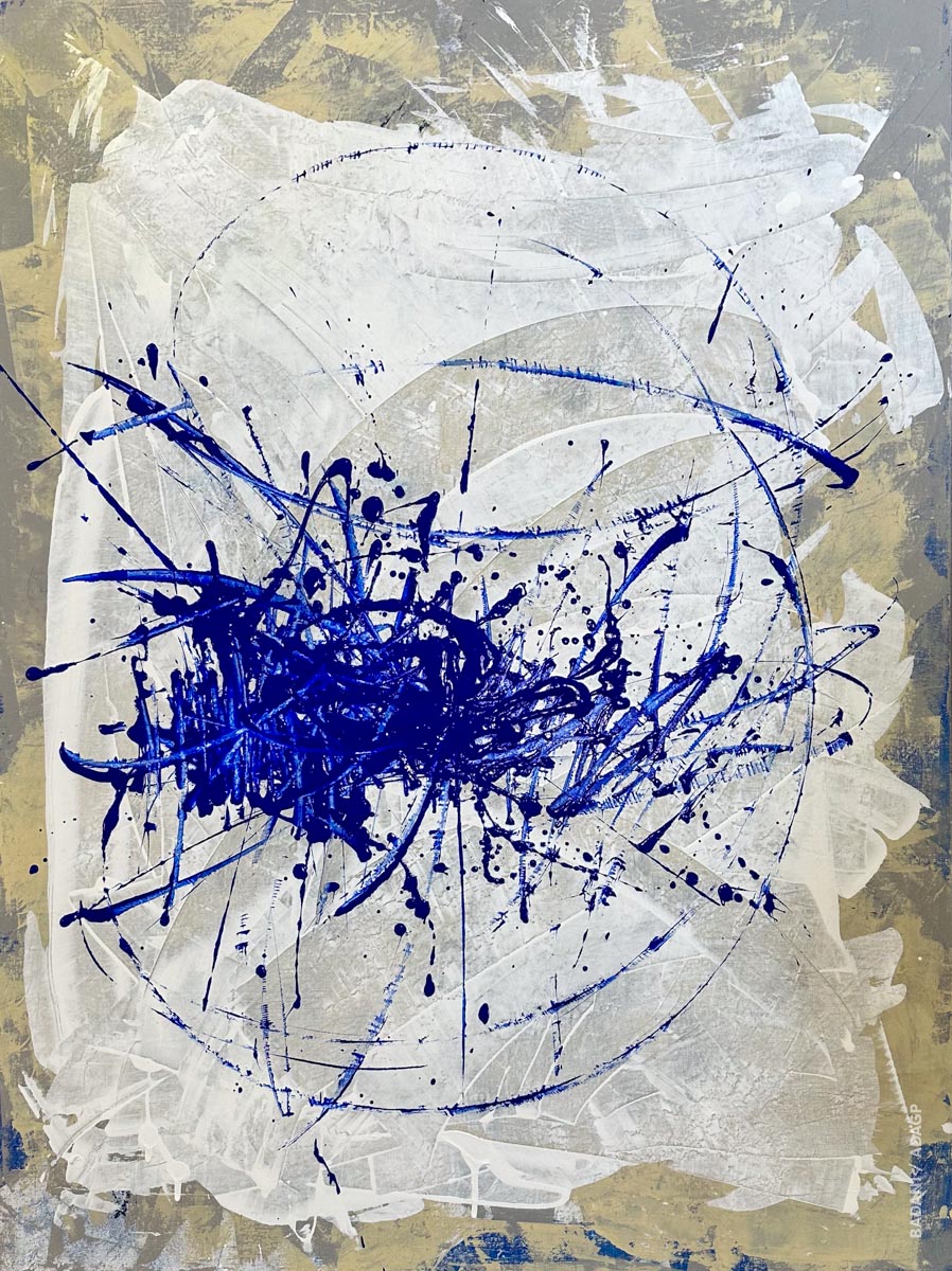 « MOTS BLEUS » - Acrylique sur toile - 89x116 cm